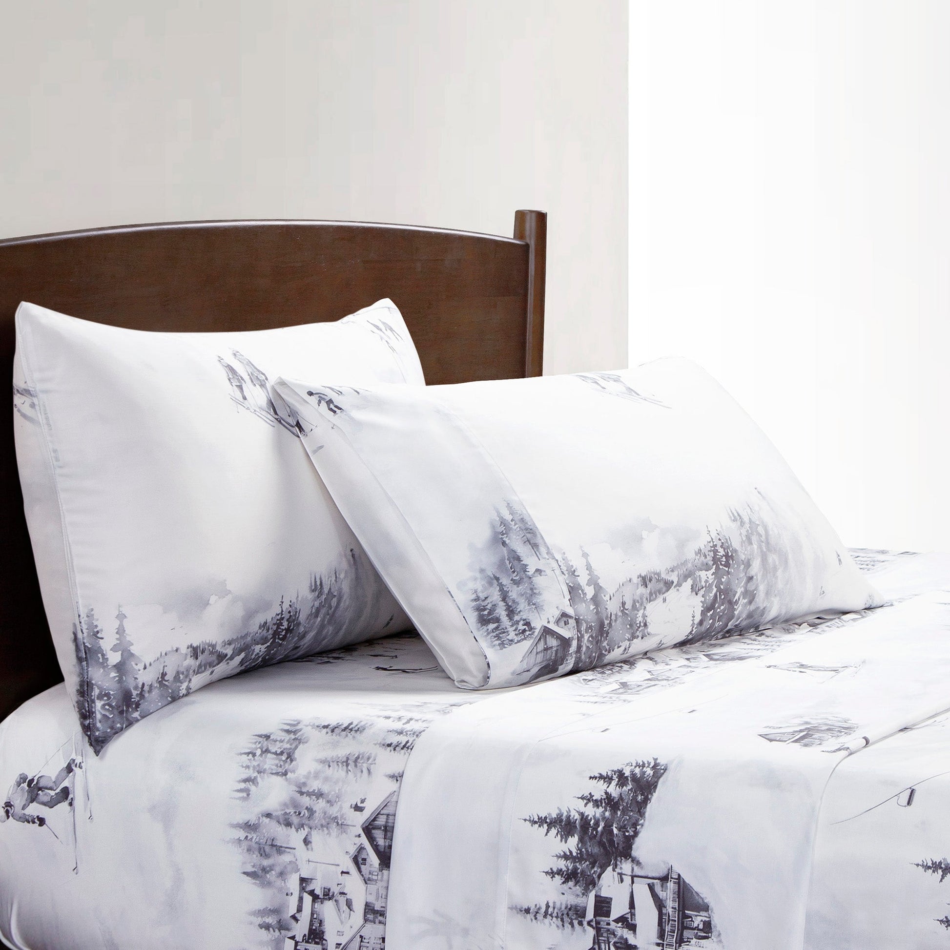gray canvas home décor piece in a elegant modern bedroom setting