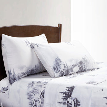 gray canvas home décor piece in a elegant modern bedroom setting