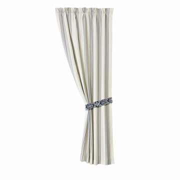 ivory cotton curtain panel in a transitional living room setting