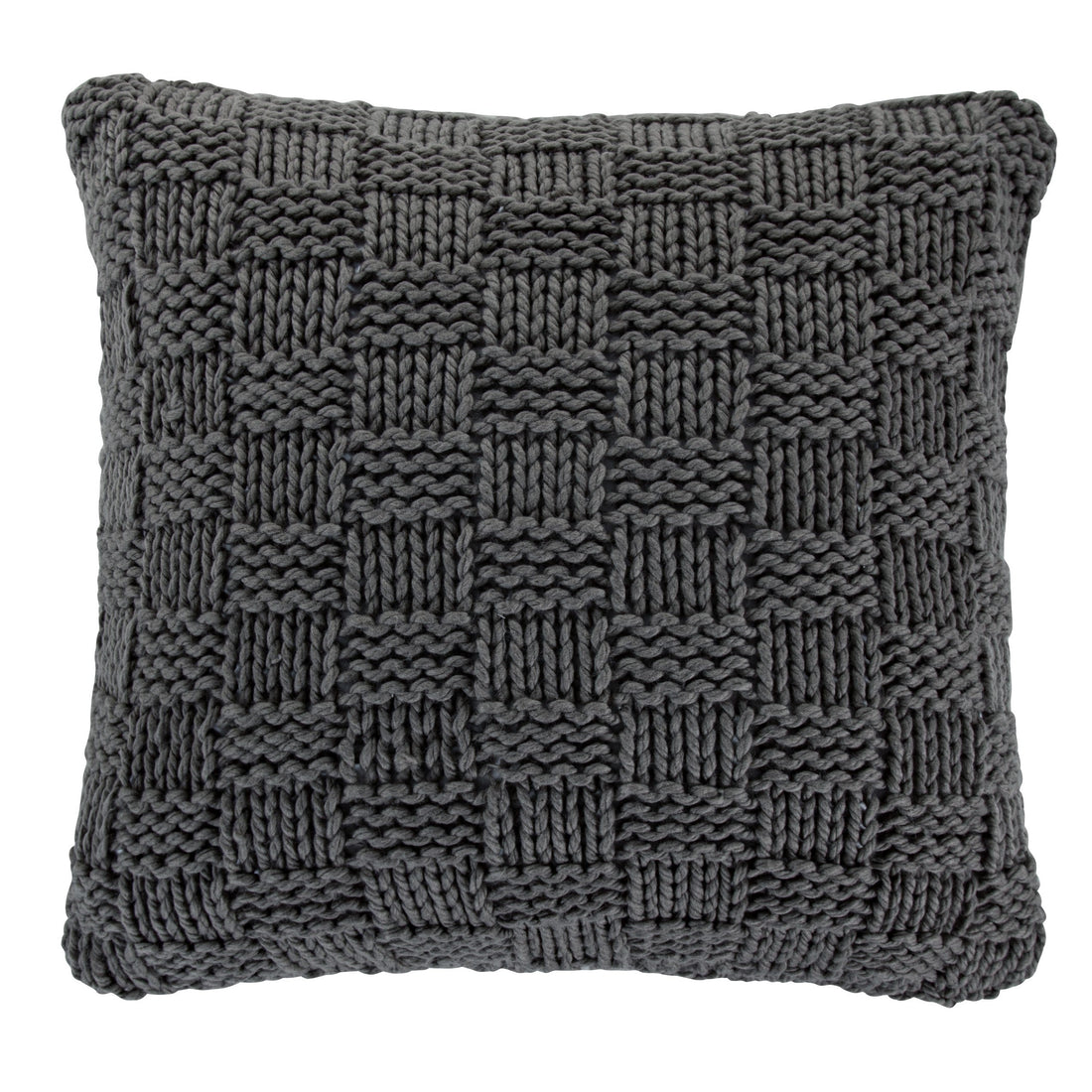 Chess Knit Euro Pillow styled for a farmhouse living room space.