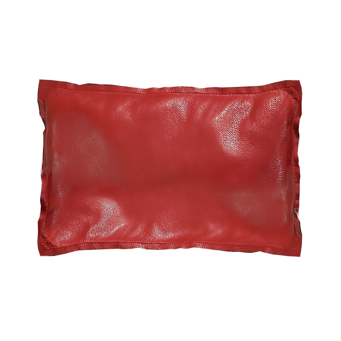 Red Pebble Leather Pillow styled for a transitional living room space.