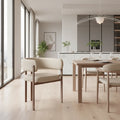 Modern kitchen with Ruge Dining Chair (Set of 2) Beige at and dining area with neutral tones and natural light.