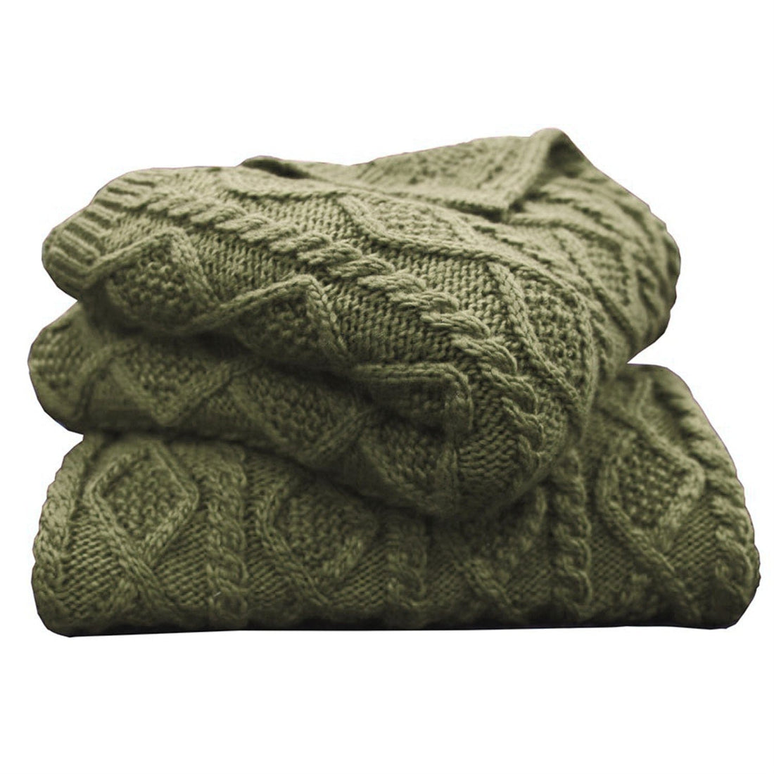 Cable Knit Soft Wool Throw Blanket styled for a transitional living room space.