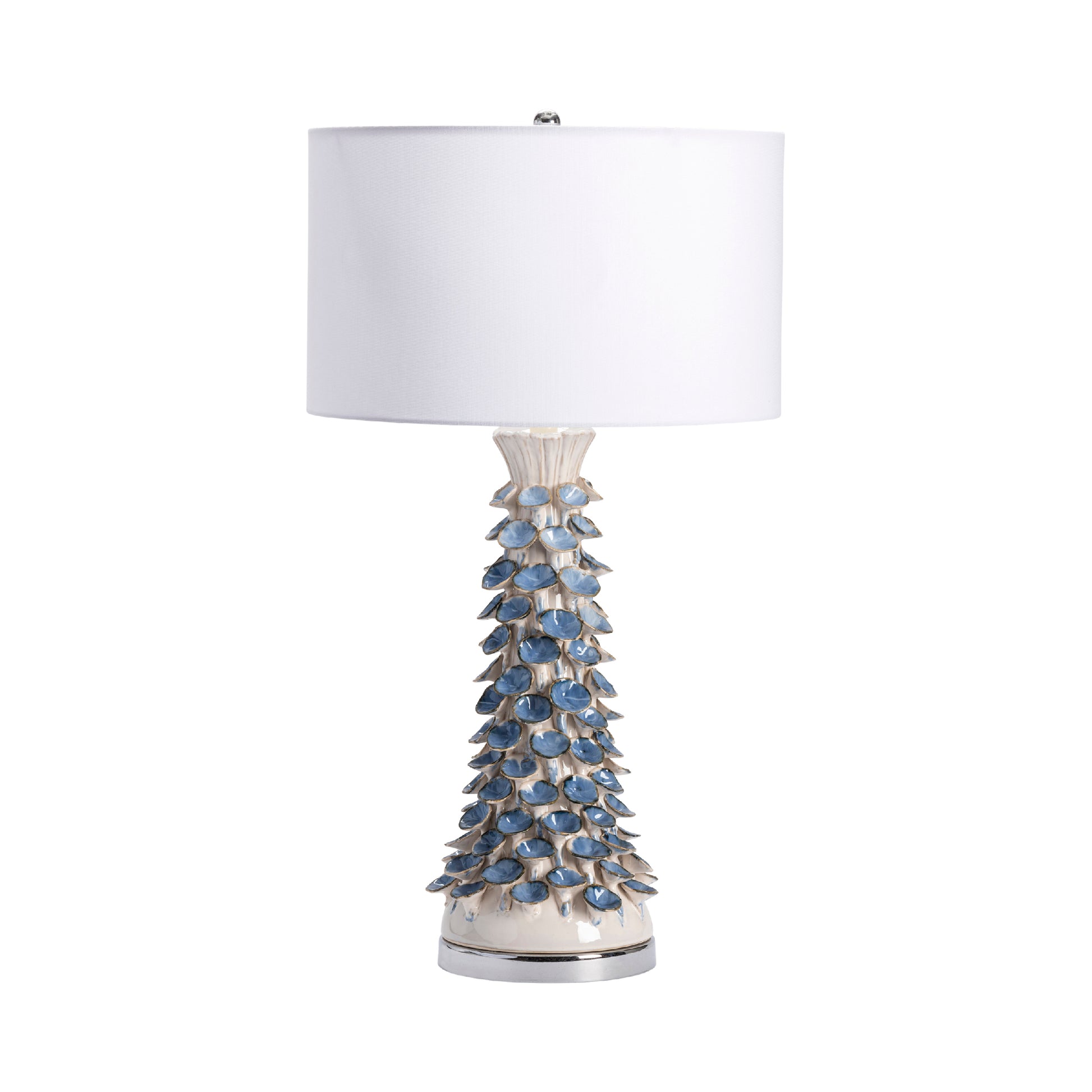 ivory cotton table lamp in a modern bedroom setting