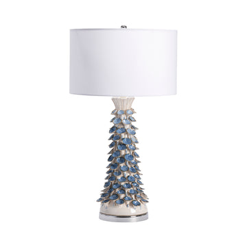 ivory cotton table lamp in a modern bedroom setting