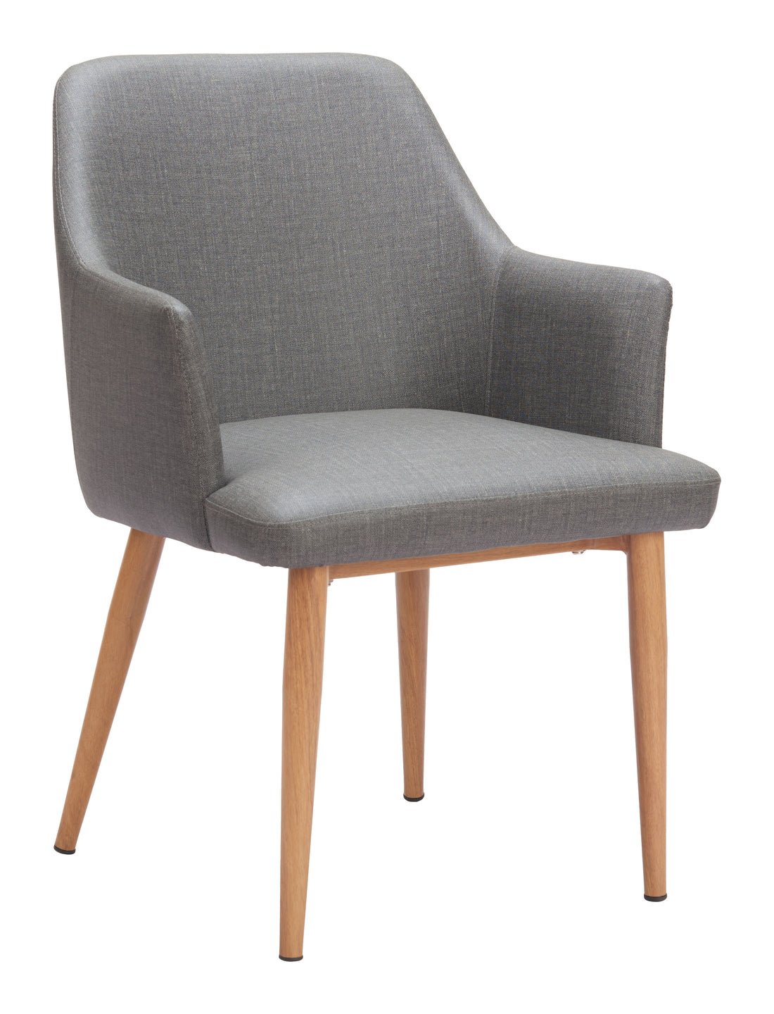 warm-toned brushed metal accent chair styled in a contemporary minimalist entryway