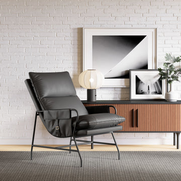 Halaus Accent Chair Black styled for a transitional living room space.