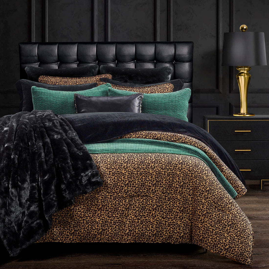 gray cotton comforter set in a modern bedroom setting