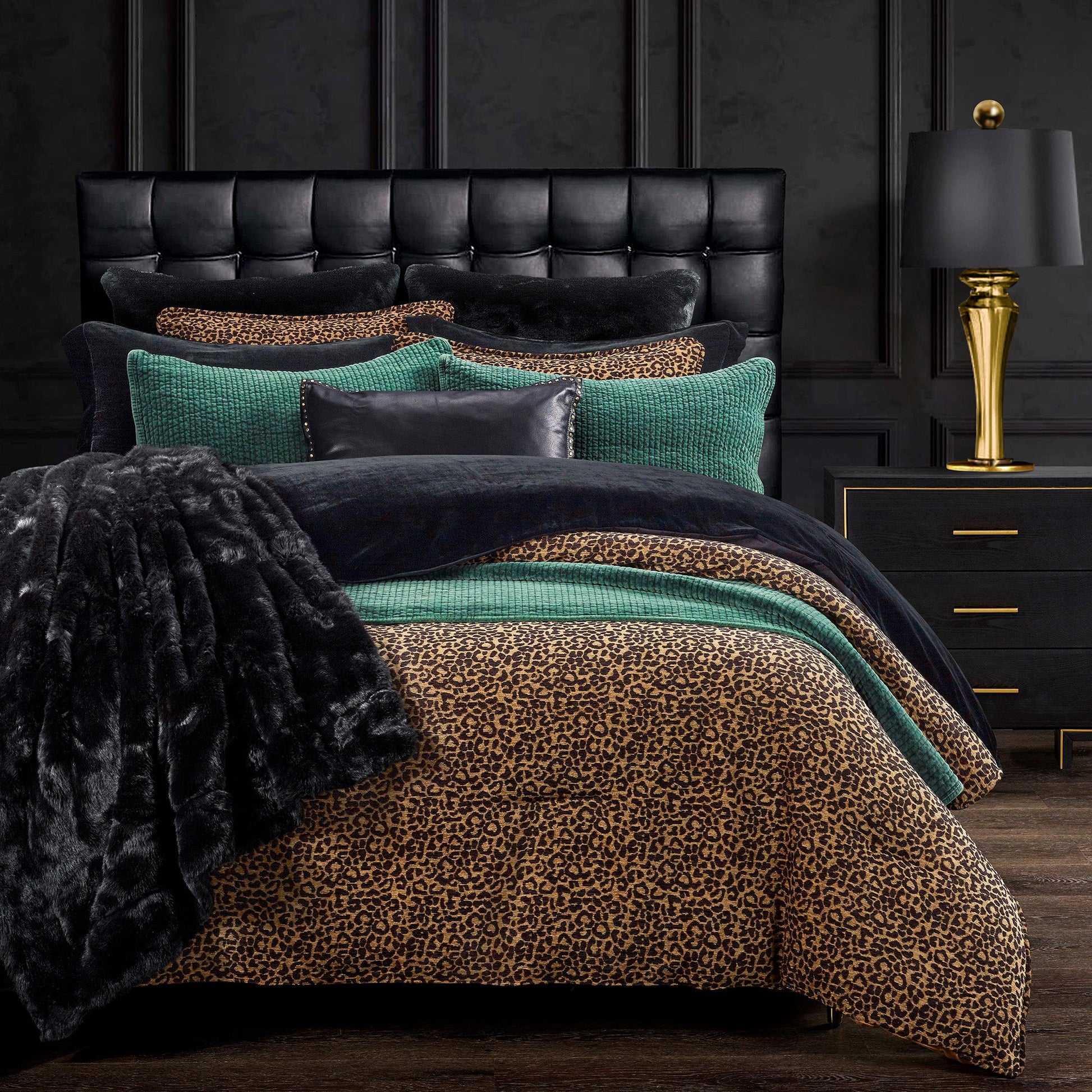 gray cotton comforter set in a modern bedroom setting