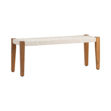 ivory cotton accent bench in a classic entryway setting