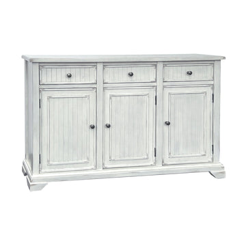 natural velvet accent table in a farmhouse contemporary bedroom setting