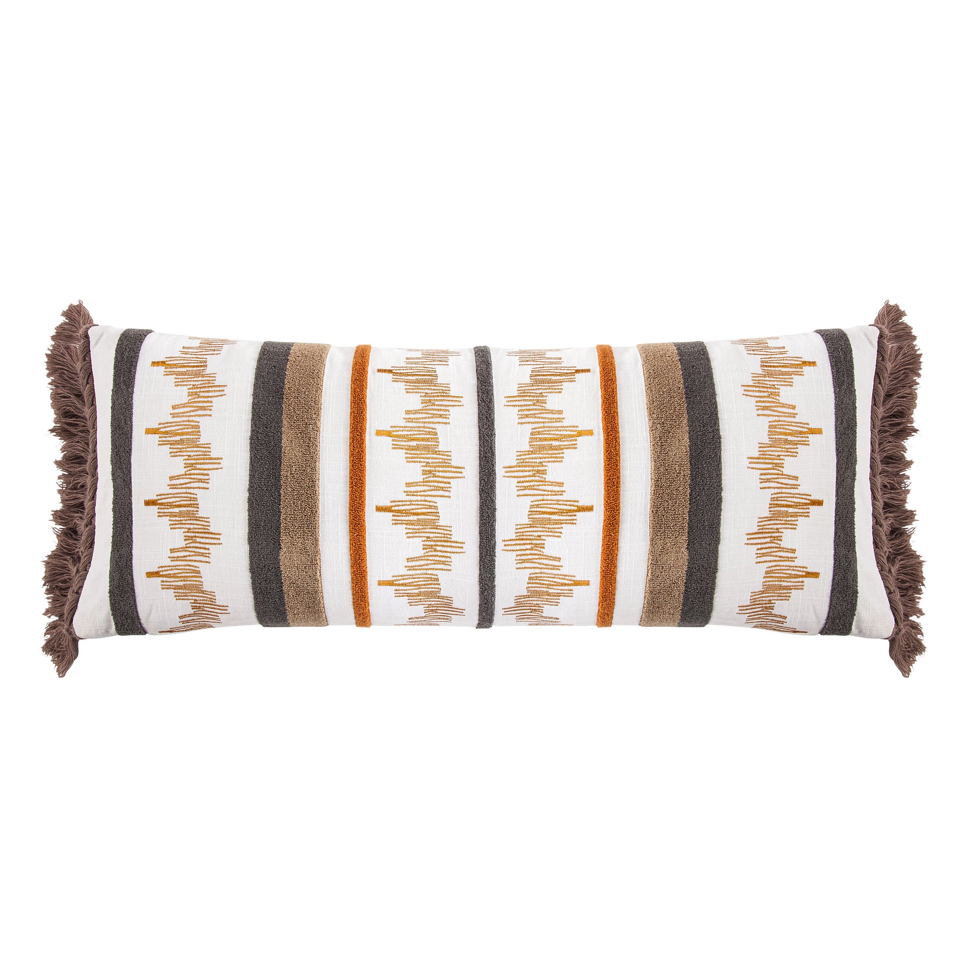 ivory soft decorative pillow in a contemporary master bedroom setting
