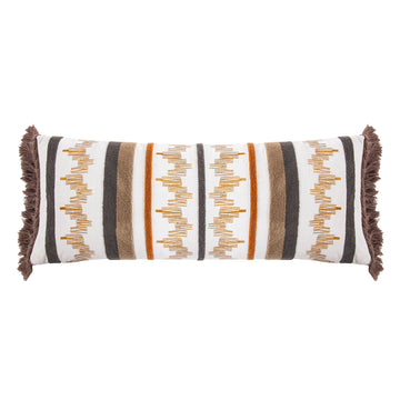 ivory soft decorative pillow in a contemporary master bedroom setting