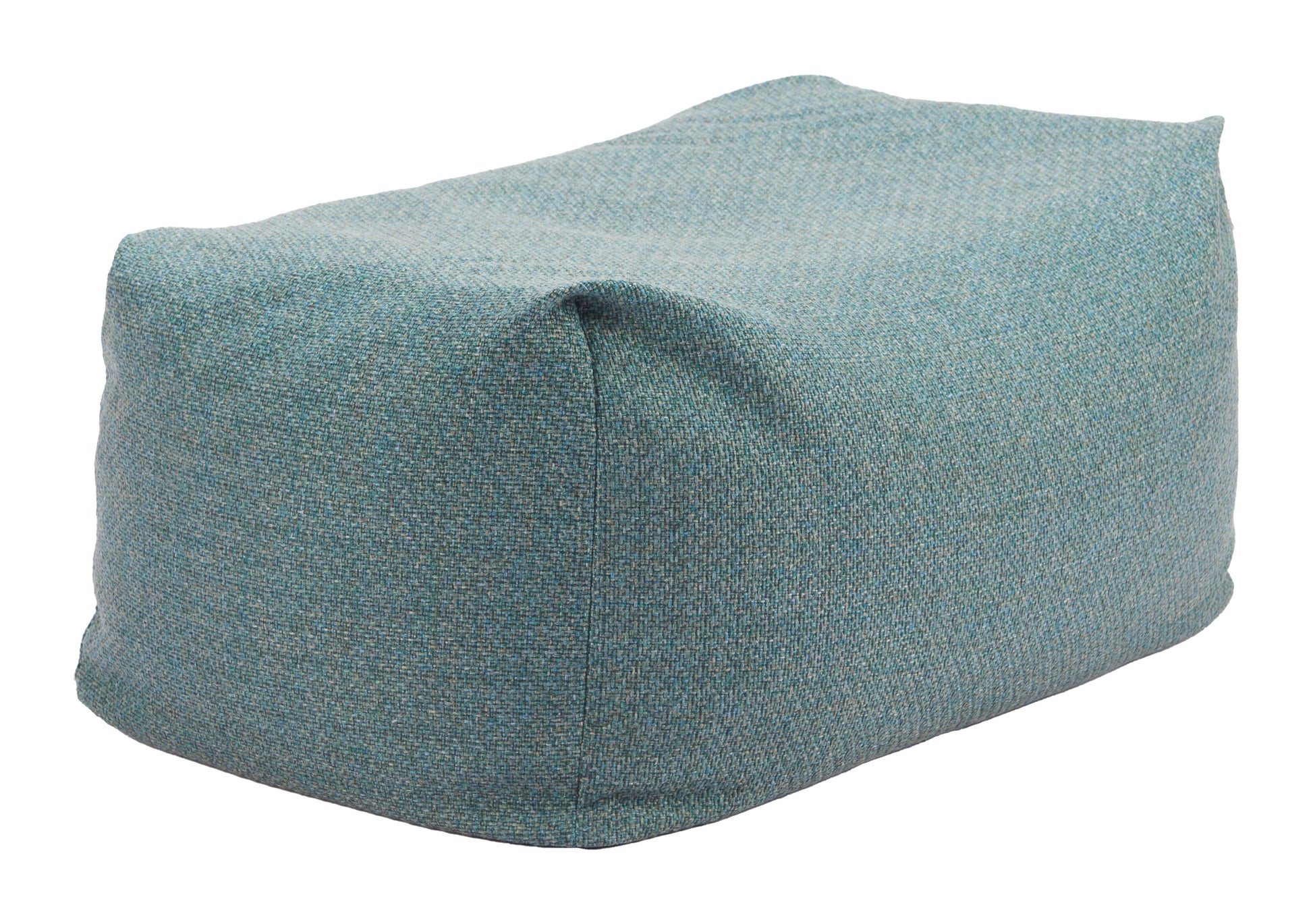 Textured ottoman green on a white background