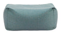 green rectangular ottoman long side front on a white background