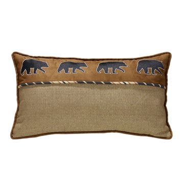 white brushed decorative pillow in a classic entryway setting