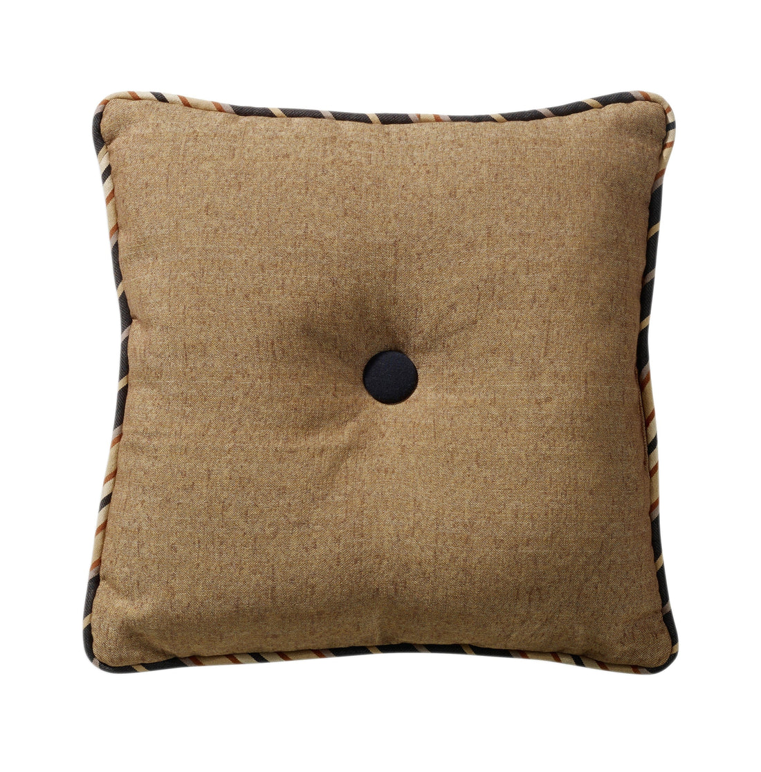 cream woven decorative pillow in a coastal guest room setting