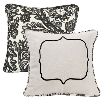 neutral-toned linen decorative pillow in a modern bedroom setting
