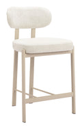 light gray bar counter stool with cushioned seat and backrest on a white background
