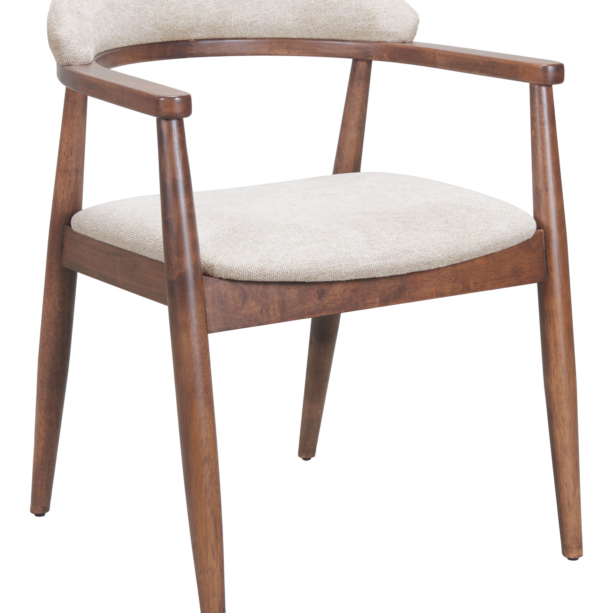 Goka Dining Chair Beige & Walnut