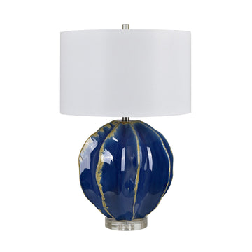 natural velvet table lamp in a farmhouse contemporary bedroom setting