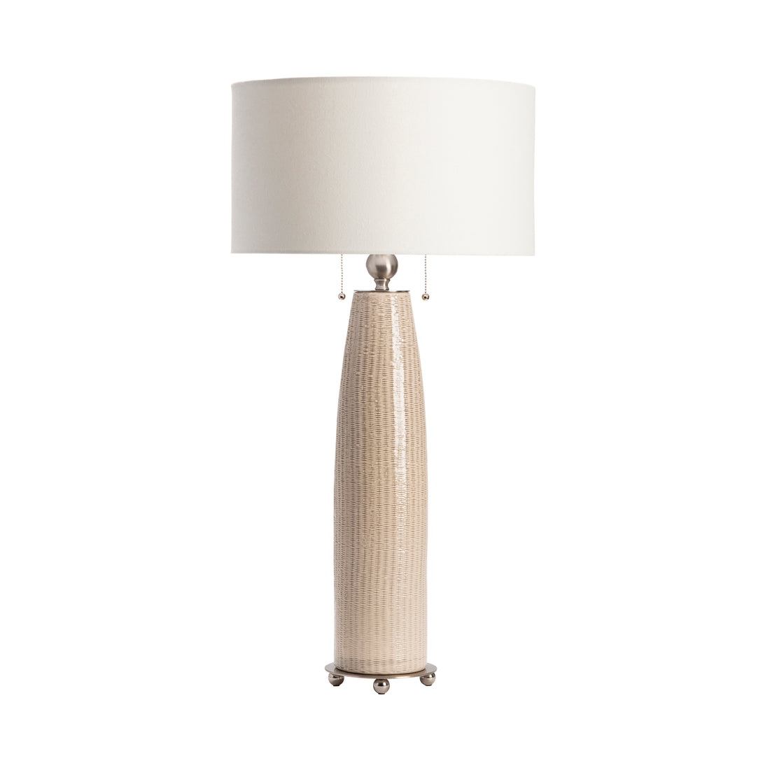 charcoal textured table lamp in a contemporary cozy bedroom setting