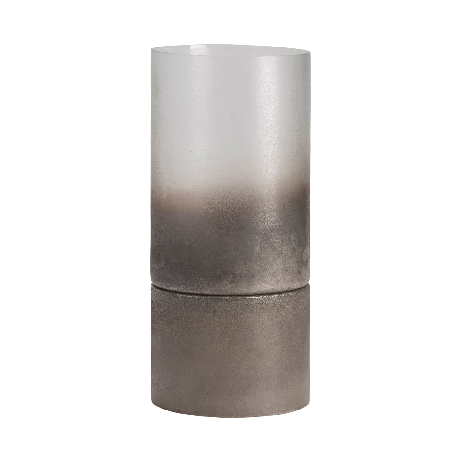 Ellery Large Metallic Smoke Hurricane Globes contemporary wall art displayed in a modern living room setting