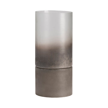 Ellery Large Metallic Smoke Hurricane Globes contemporary wall art displayed in a modern living room setting