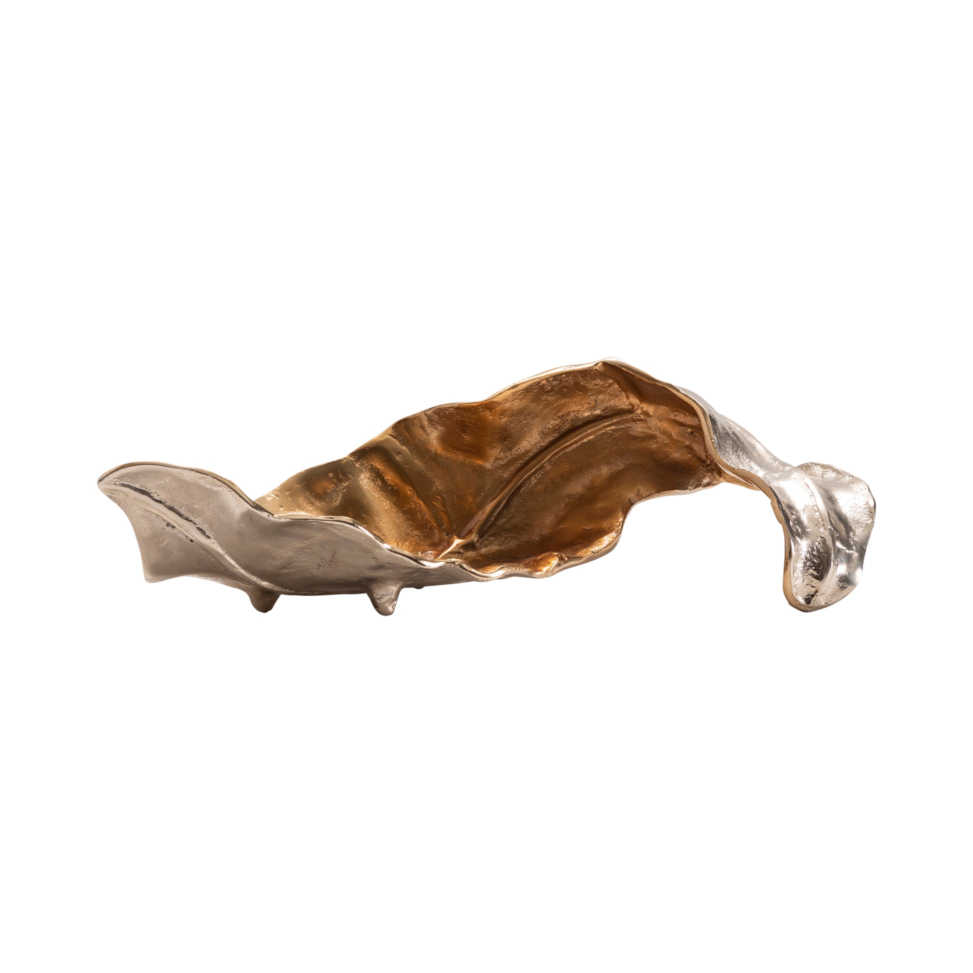 Willow Larger Two-Toned Sculptural Leaf Ii contemporary wall art displayed in a chic apartment setting