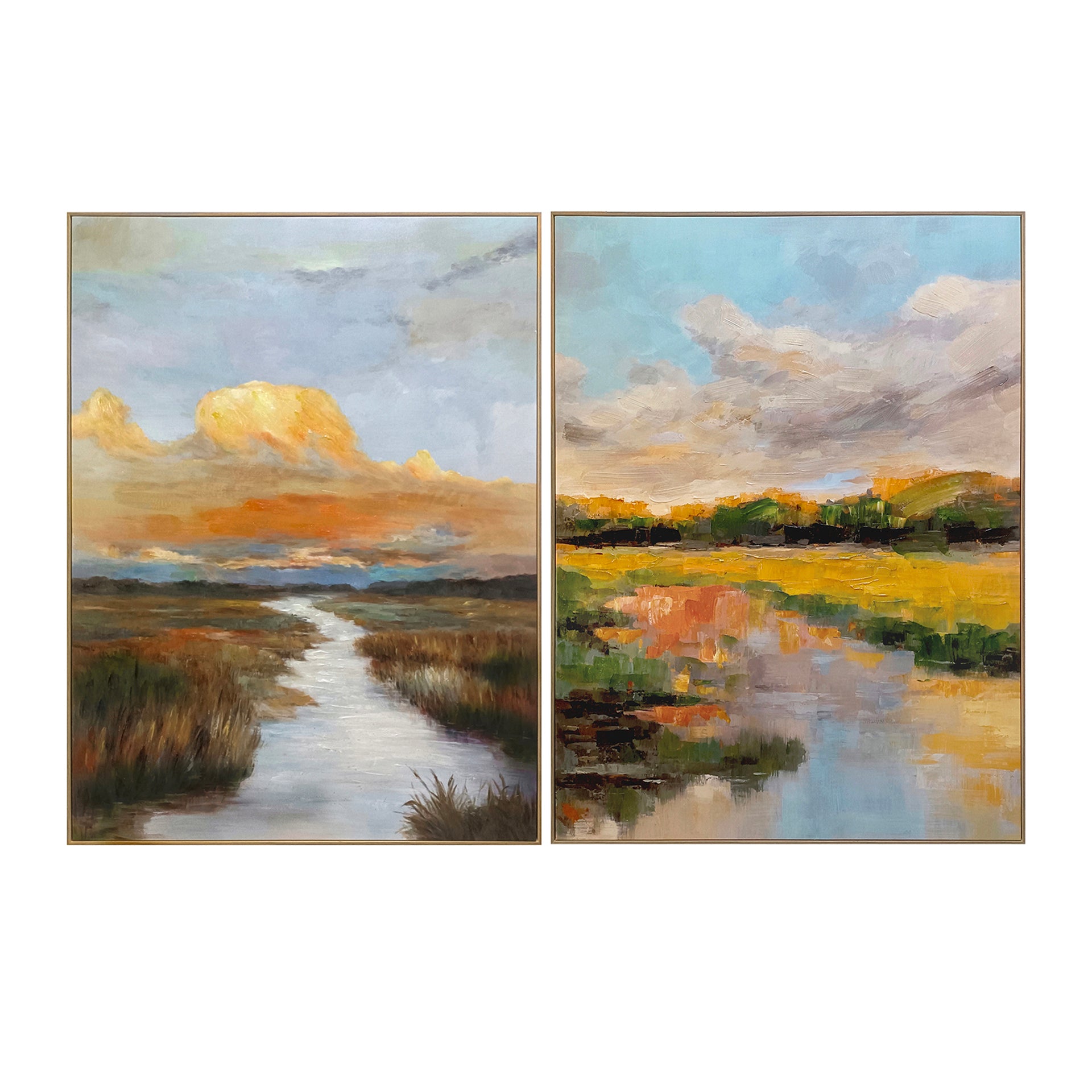 Yellow contemporary canvas artwork displayed in a warm family room setting