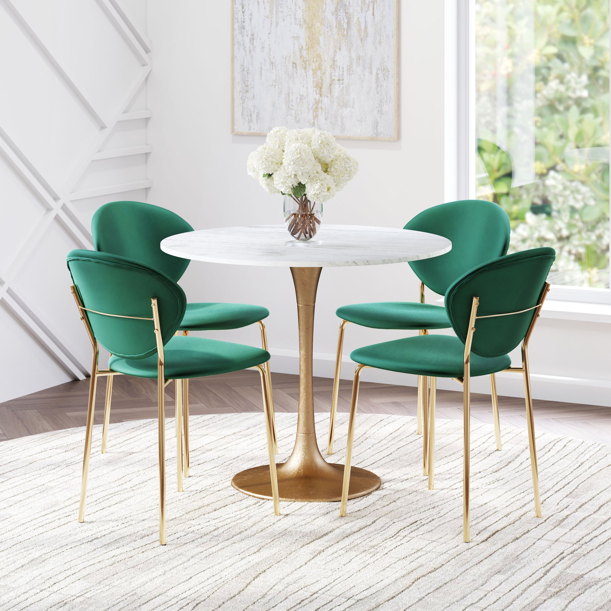 ivory cotton accent table in a classic entryway setting