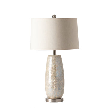 charcoal textured table lamp in a refined master bedroom setting