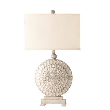 charcoal textured table lamp in a classic entryway setting