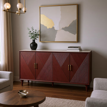 cream woven home décor piece in a contemporary cozy bedroom setting