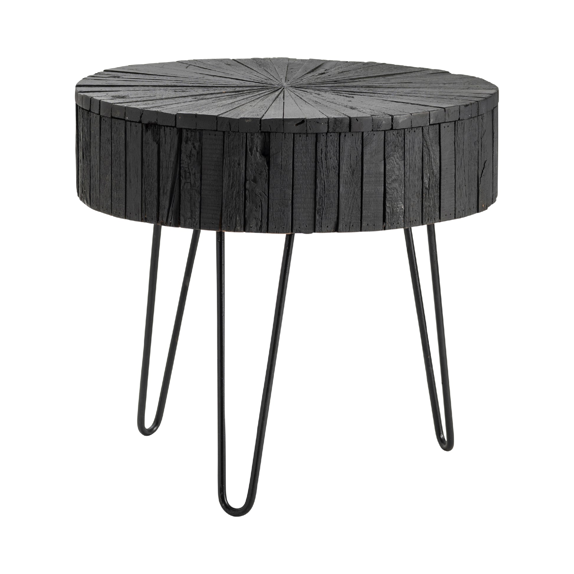 earth-toned fabric accent table in a minimalist dining room setting