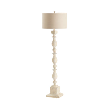 white brushed table lamp in a classic entryway setting