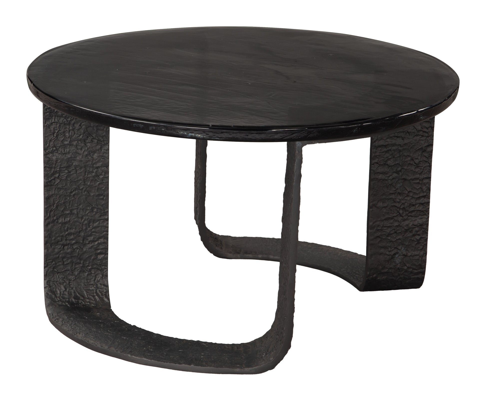 walnut linen coffee table styled in a coastal elegant dining room