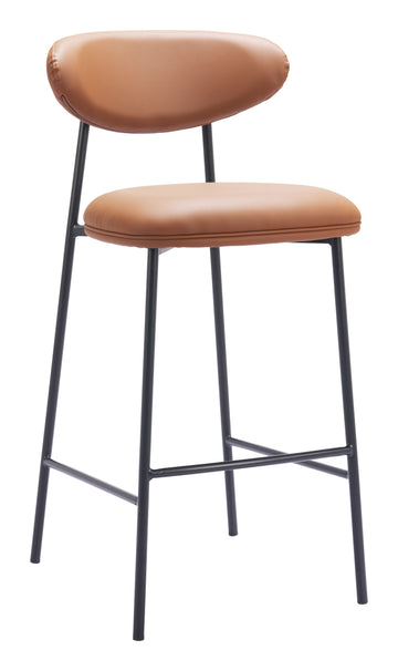 matte black linen stool styled in a minimalist elegant dining room