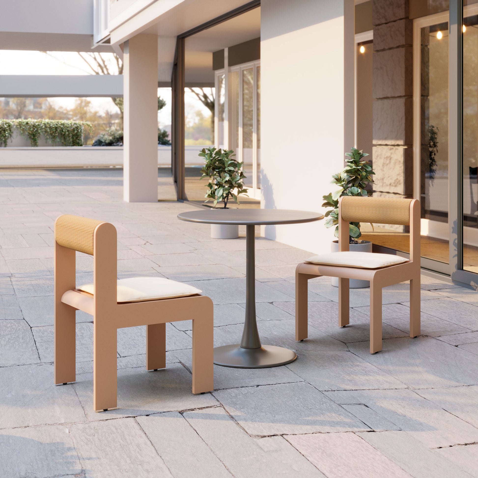 Island Dining Chair (Set of 2) White styled for a transitional kitchen space.