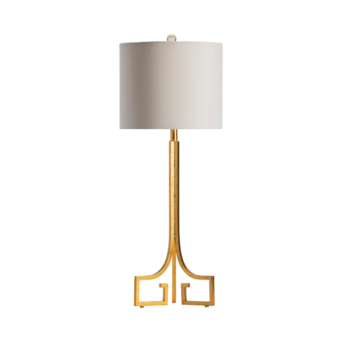earth-toned fabric table lamp in a elegant modern bedroom setting