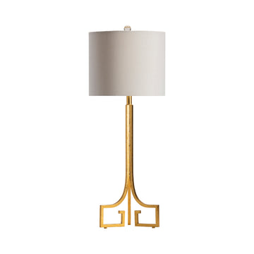 earth-toned fabric table lamp in a elegant modern bedroom setting