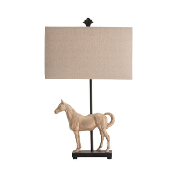 cream woven table lamp in a modern bedroom setting