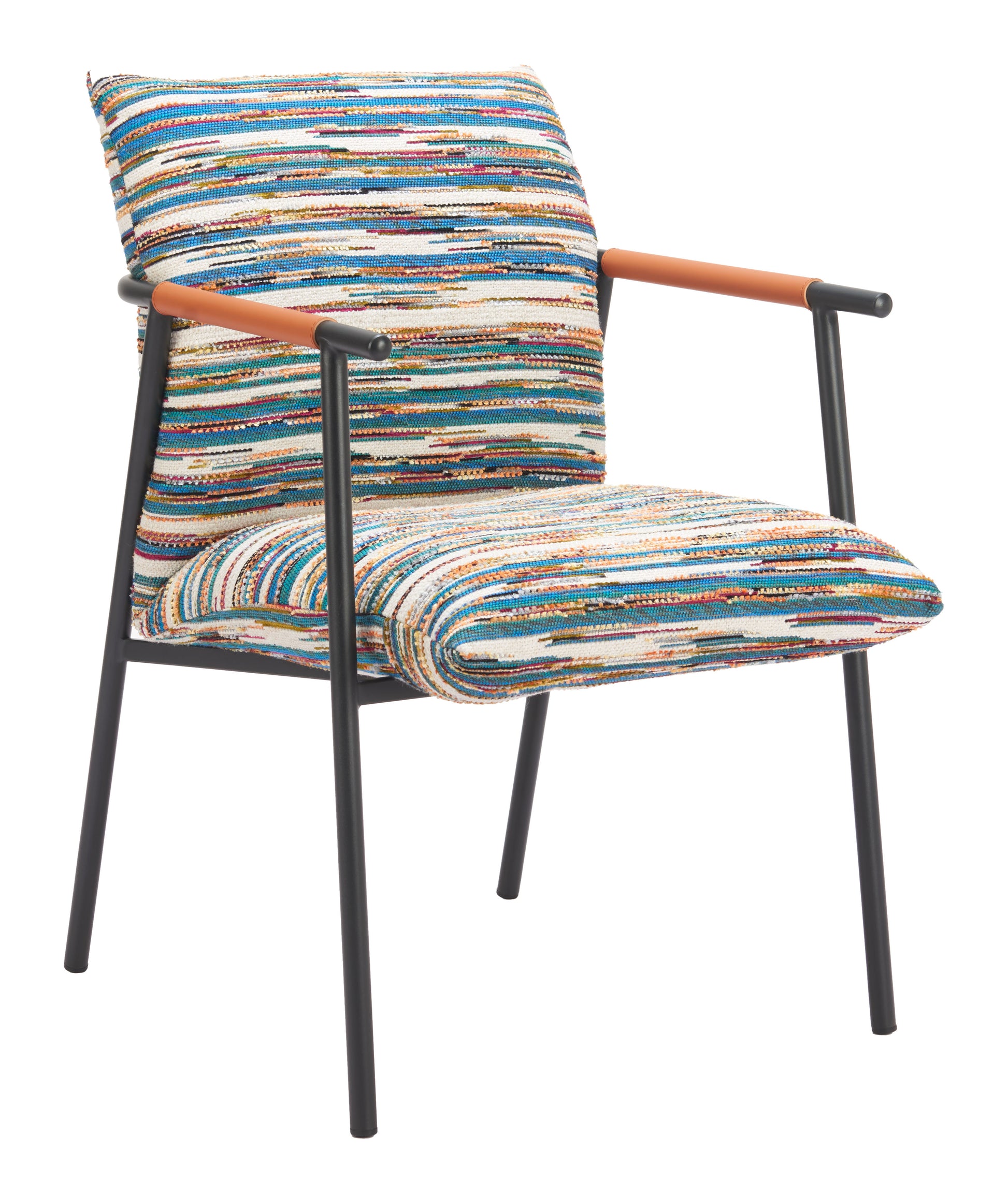 earth-toned marble accent chair styled in a transitional serene master suite