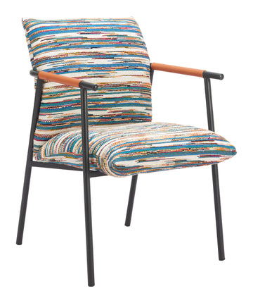 earth-toned marble accent chair styled in a transitional serene master suite