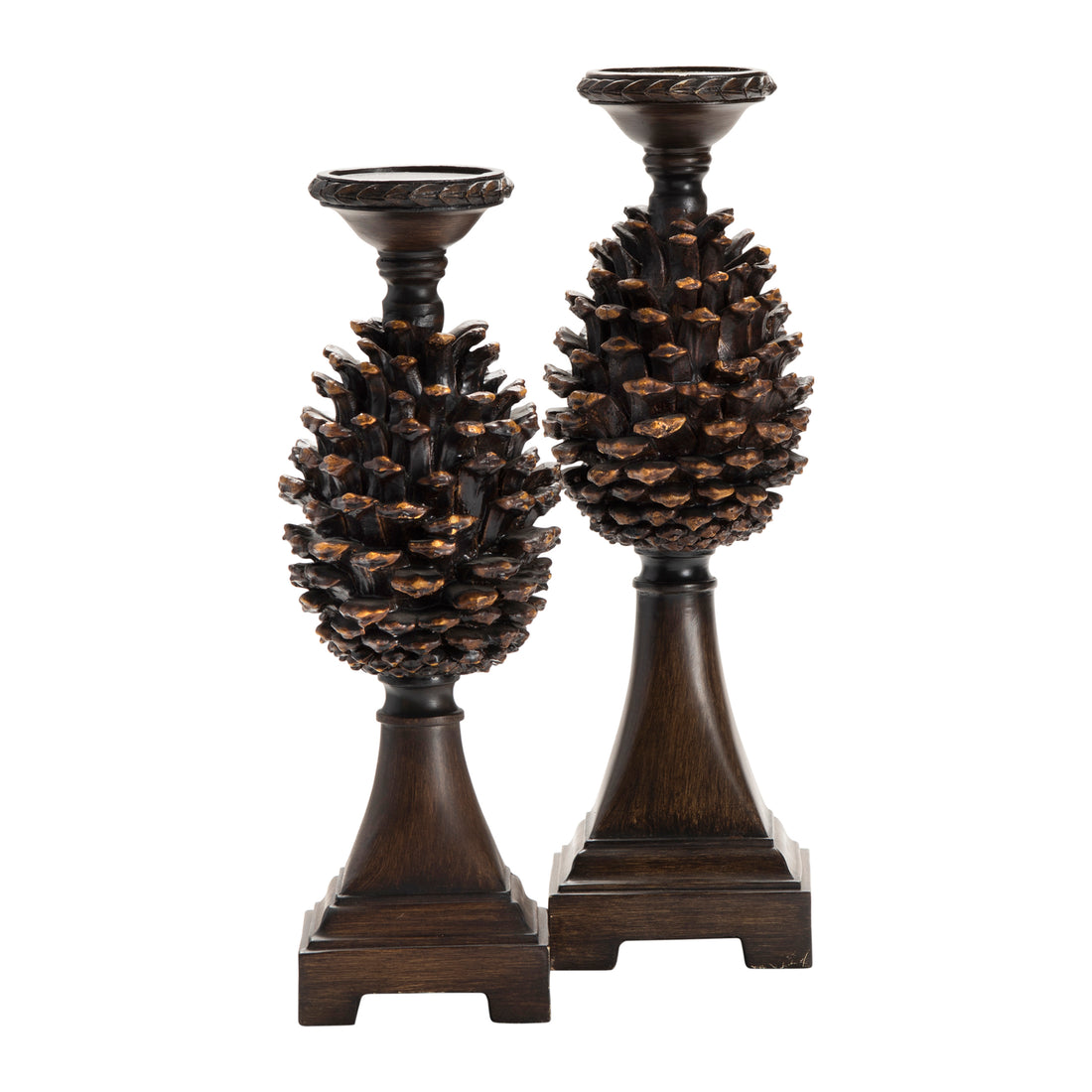 Pine Bluff Candleholders contemporary wall art displayed in a upscale living room setting
