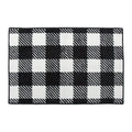 Black and white checkered mat on a white background