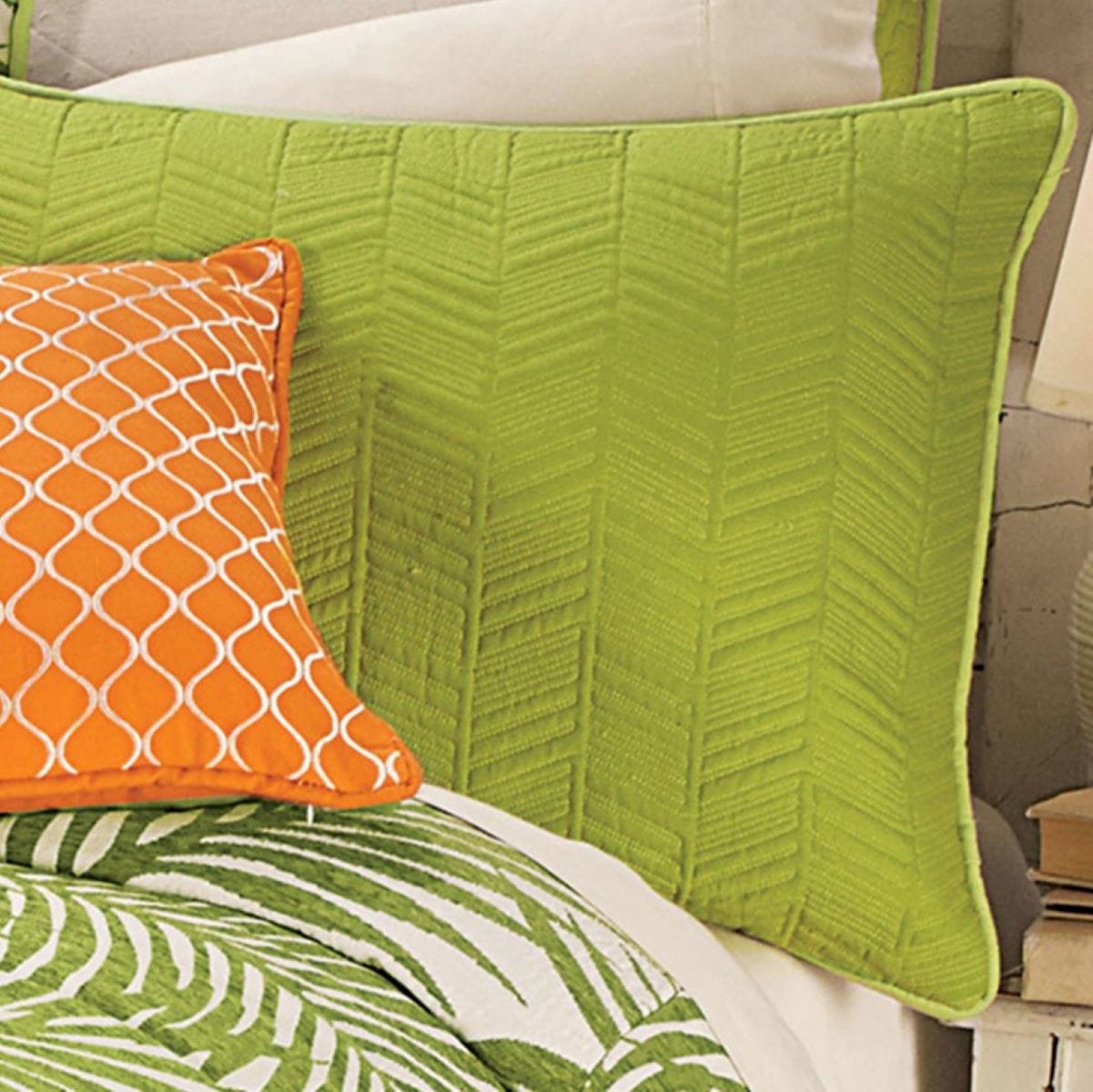 neutral-toned linen pillow sham in a minimalist guest room setting