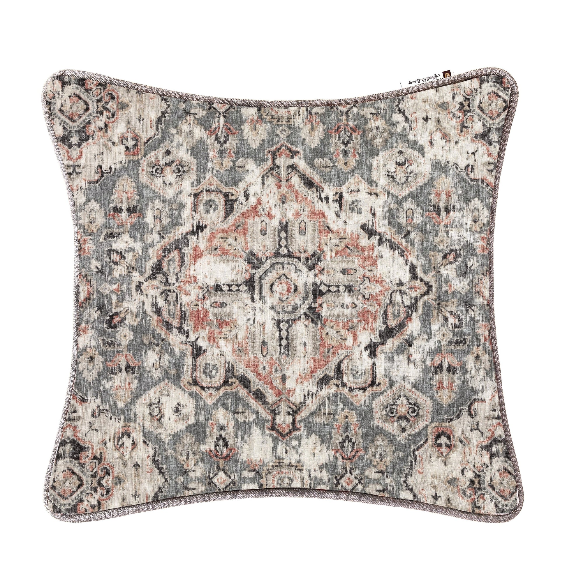 soft gray solid wood pillow sham styled in a modern modern living room