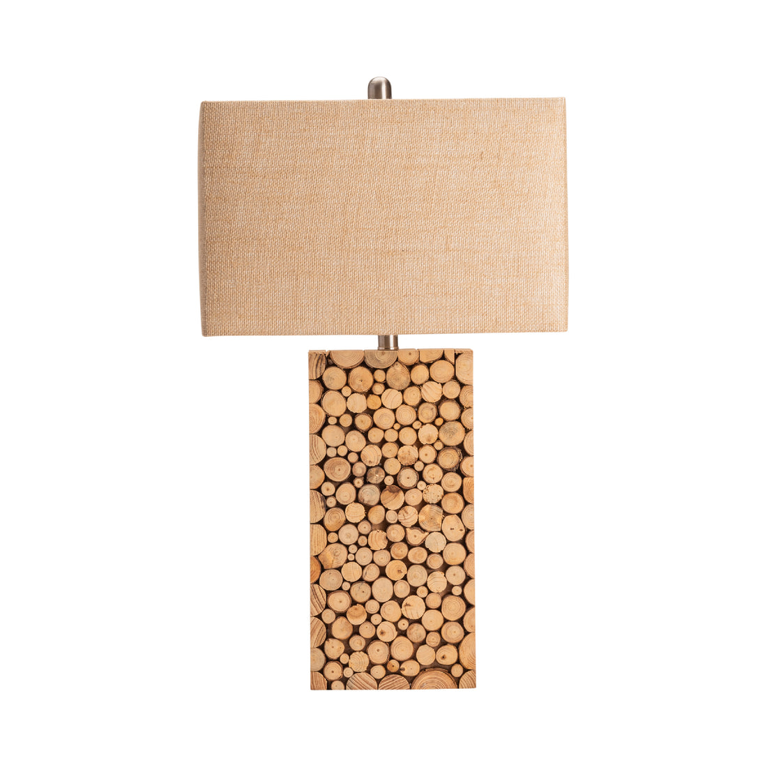 cream woven table lamp in a refined master bedroom setting