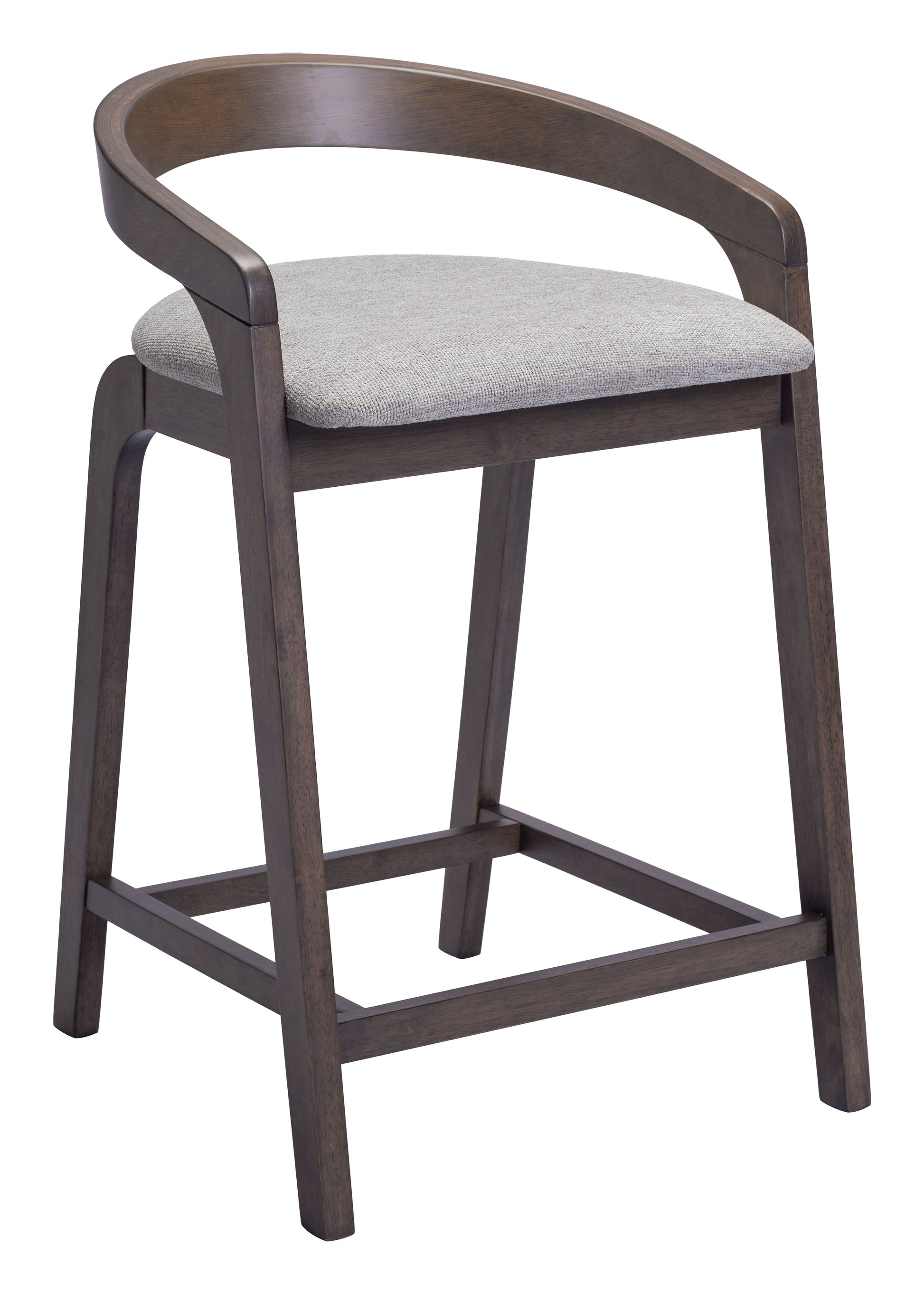 earth-toned marble stool styled in a Scandinavian serene master suite
